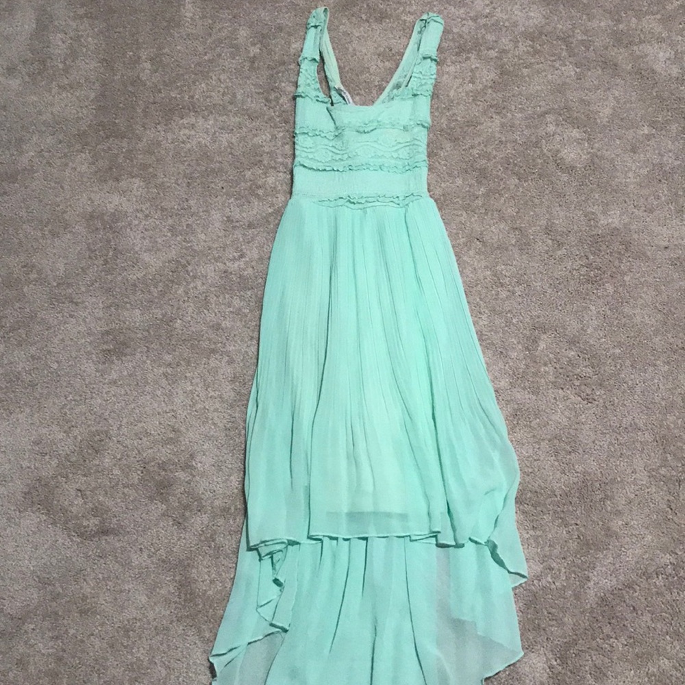Teal High Low Racerback Dress